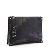 Image 2 : Valentino VLTN Wristlet Clutch Camo Nylon Black, Blue, Print