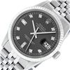 Image 3 : Rolex Mens Stainless Rhodium Diamond 36MM Oyster Perpetual Datejust Wristwatch