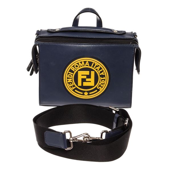 Fendi Blue Leather Lui Messenger Bag