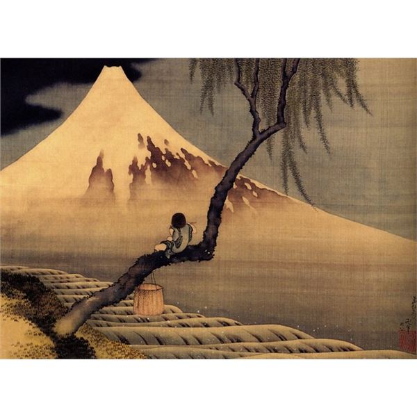 Hokusai - Boy in Front of Fujiama