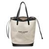 Image 1 : Yves Saint Laurent White Black Teddy Shopping Tote Bag