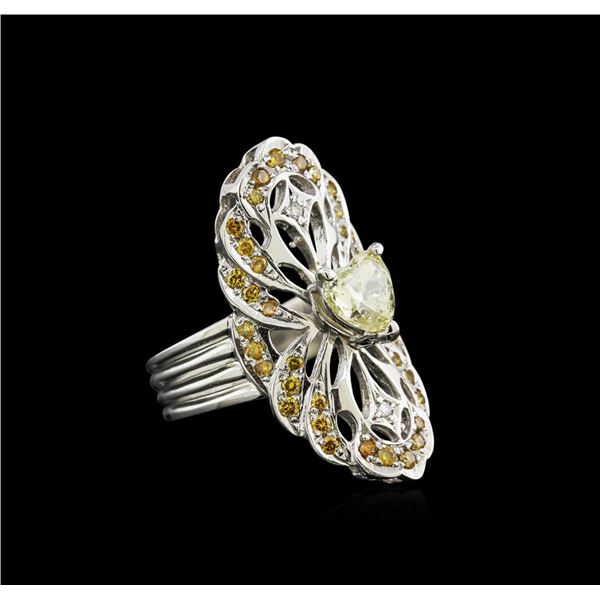 GIA Cert 1.48 ctw Diamond Ring - 14KT White Gold