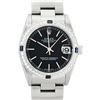 Image 1 : Rolex Womens Midsize 31mm 18K Gold Bezel Black Index Stainless Steel Datejust