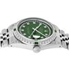 Image 3 : Rolex Mens Stainless Steel Green Diamond Lugs & Emerald Datejust Wristwatch
