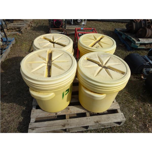 4- Yellow Barrels c/w Lids