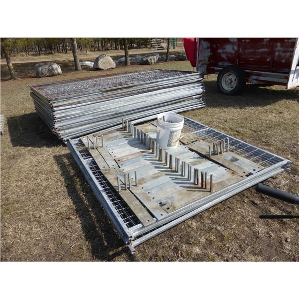 21- 6' x 114" Panels c/w Braces, 4- 71" x 71" Panels (Selling All Together)