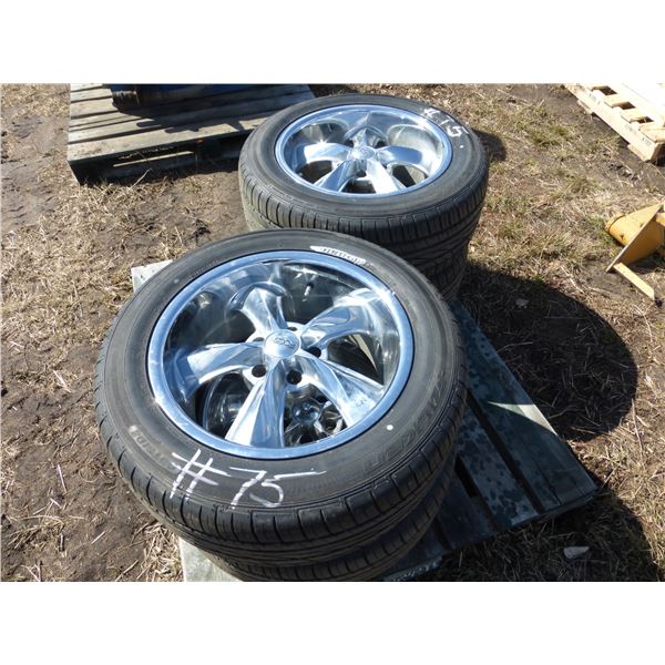 4- Dodge, 5- Hole Rims and 4- 235/55R17 Tires (As New)