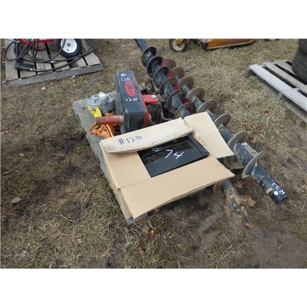 Hyd. Auger c/w 3 Bits, PTO, Pump (New) c/w Chains and Boomers
