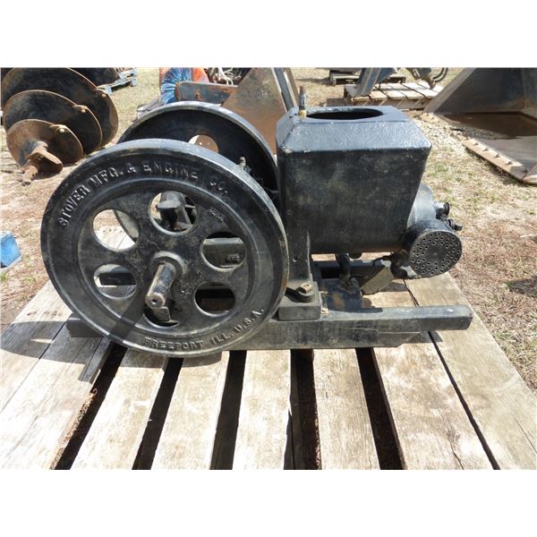 Stover, Type K, 2 HP, 1920's, Embossed Lettering Fly Wheel, Buzz Coil Engine