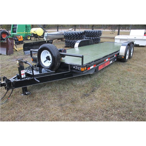 2014, Double A Trailer, Approx. 22' Tilt Deck Ball Hitch c/w Winch (No Winch Control) and Spare