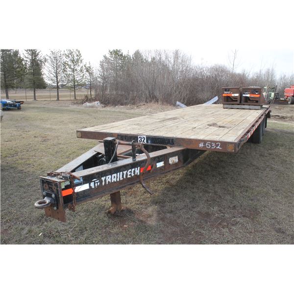 2006 Trailtech Tandem Dually Pintle Hitch Trailer, 22' Deck, 5' Dovetail c/w Ramp SN.2CU4BJNMX620199