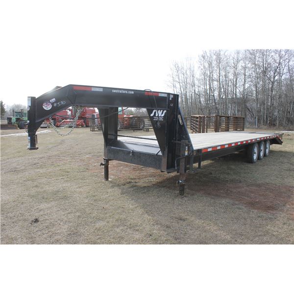 09/2018 SWS Tri- Axle Trailer Gooseneck, 25' Deck, 5' Dovetail c/w Ramps, SN.4UGFG3036KD033618