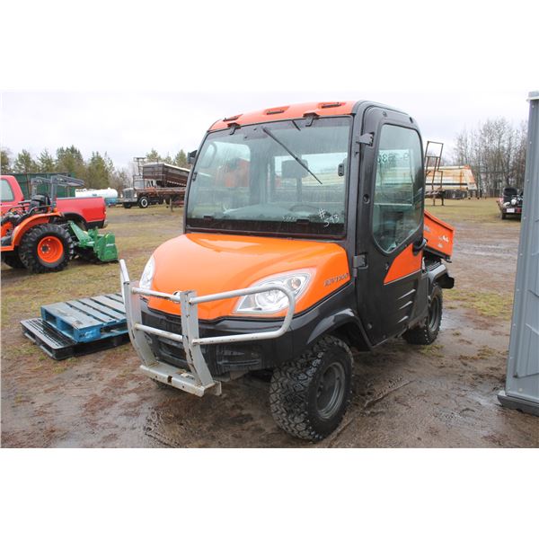 Kubota RTV1100, Diesel, Side by Side, Heated Cab, Showing 861 hrs, Frt Bumper, Hyd. Box, Rear Hitch,