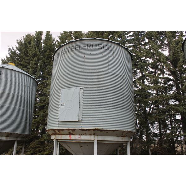 Westeel Rosco 5 Ring Hopper Bins (Bolted to Concrete) Located; from Auction Yard, 9 km North on RR 2