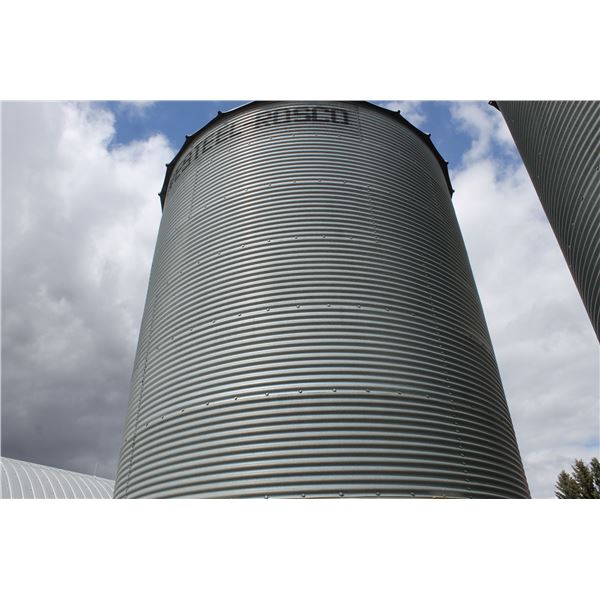 6 Ring Westeel Hopper Bin, Approx. 3000 bu (Bolted to Concrete) Located; from Auction Yard, 9 km Nor