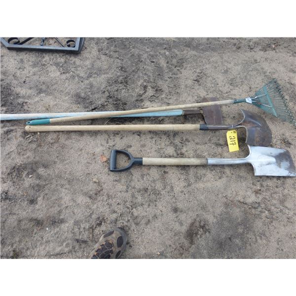Shovel, Rake and 2 Scrapers