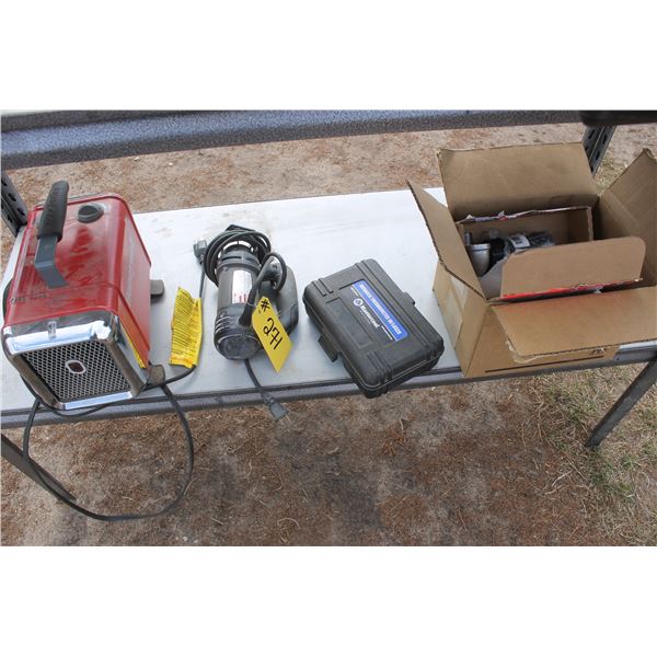 Heater, Drill, Infrared Thermometer/Laser and Filter for Tidy Tank