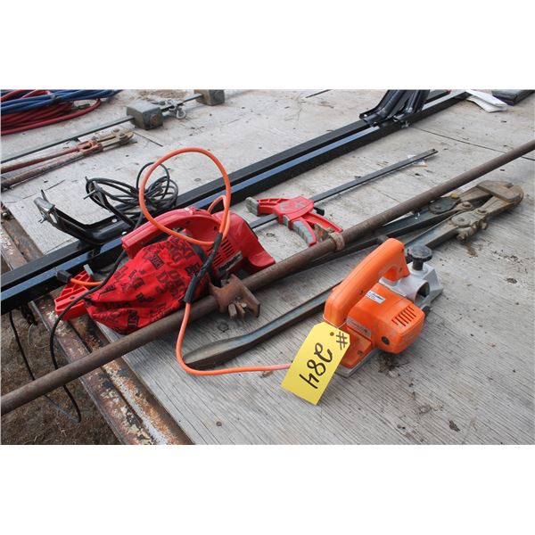 Vacuum, Planer, Bolt Cutter, Clamps and Rack