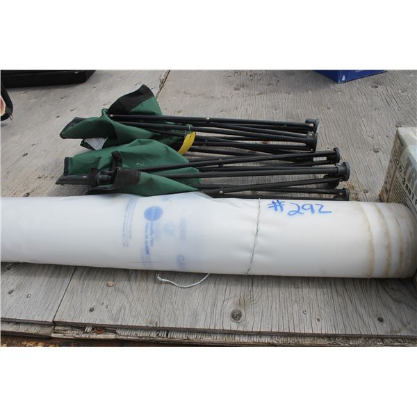 Roll of Plastic and 2 Chairs
