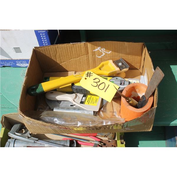 Stanley Laser Pro and Box of Scrapers Etc.)