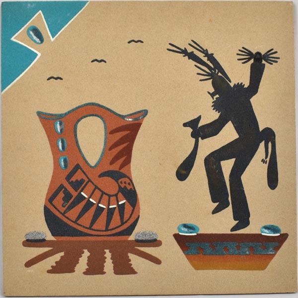 Native American Navajo Sand Painting by Watchman