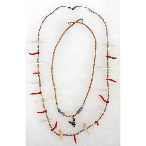 2 Vintage Heishi Bead Necklaces