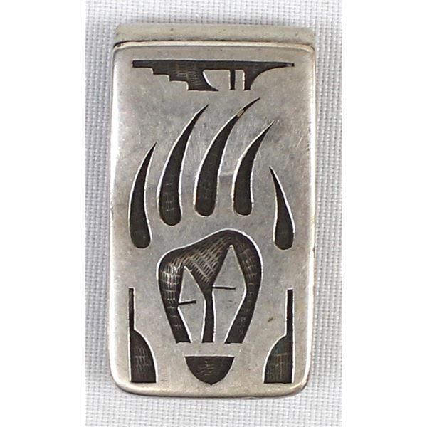 Native American Hopi Sterling Bear Paw Money Clip