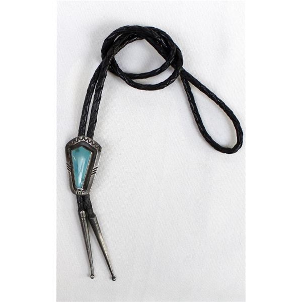 Navajo Sterling Turquoise Bolo Tie