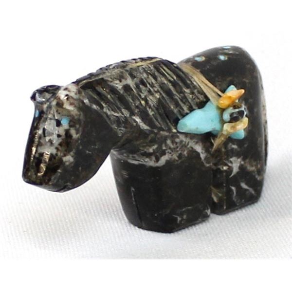 Zuni Picasso Marble Horse Fetish by Al Lasiloo