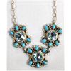 Image 2 : Running Bear Sterling Topaz & Turquoise Necklace