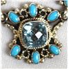 Image 3 : Running Bear Sterling Topaz & Turquoise Necklace