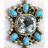 Image 4 : Running Bear Sterling Topaz & Turquoise Necklace