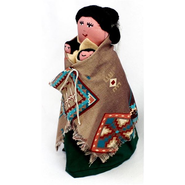 Navajo Cloth Doll with Twin Babies