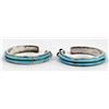 Image 1 : Navajo Sterling Turquoise Hoop Earrings