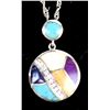 Image 2 : Sterling Inlay Pendant Necklace