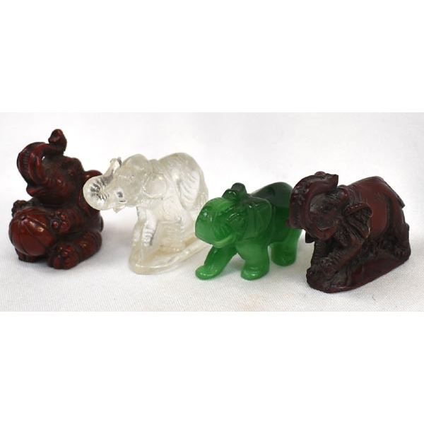 4 Miniature Elephant Figurines