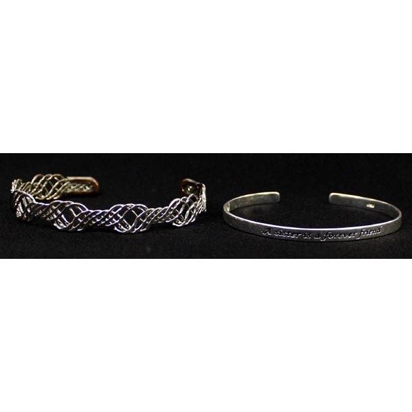 2 Silver Cuff Bracelets