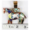 Image 7 : Shows Studios Copper Inlay Horse Pendant