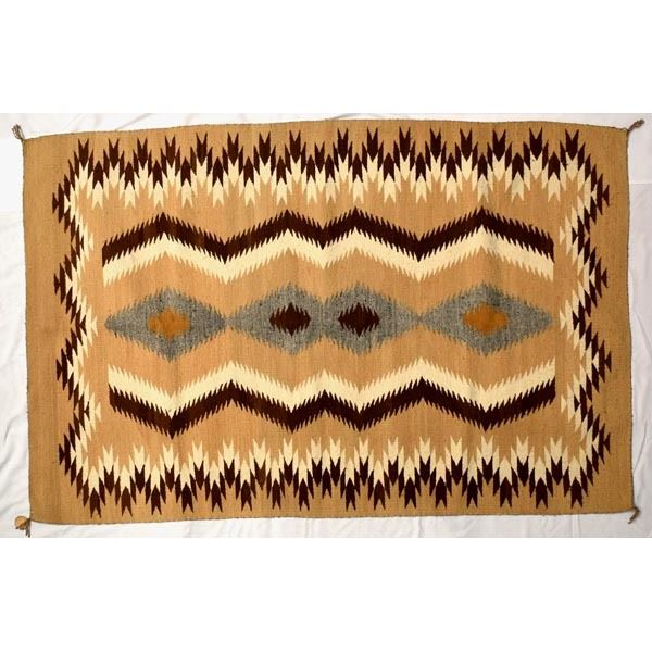 Navajo Crystal Serrated Diamond Wool Textile Rug