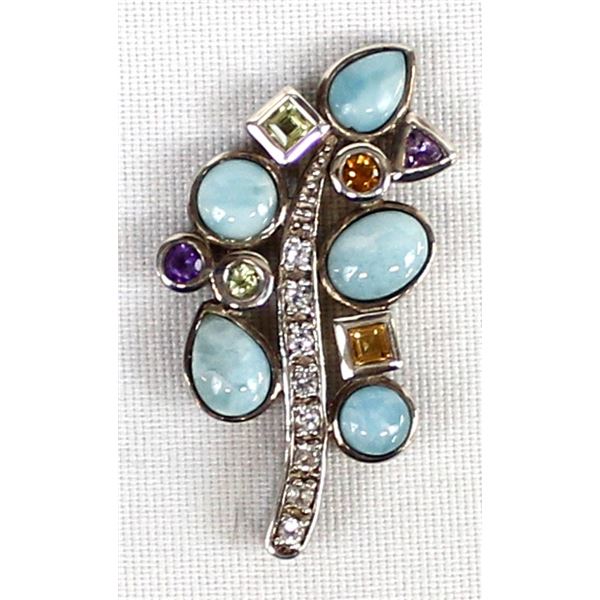 Sterling Multi-Stone Pendant