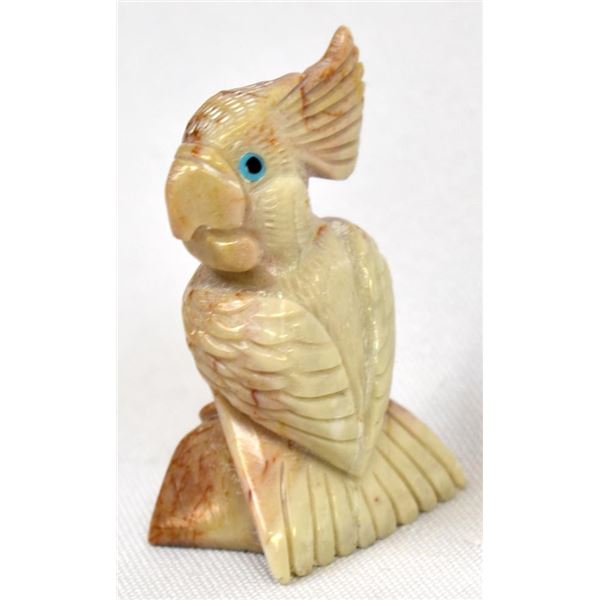 Zuni Picasso Marble Cockatoo Fetish by H. Sandy