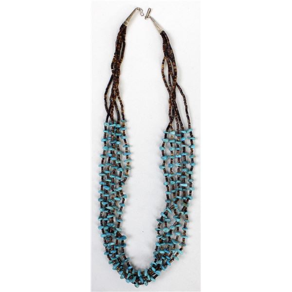 Navajo 4 Strand Turquoise Nugget Necklace