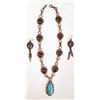 Image 1 : Running Bear Copper & Turquoise Necklace,Earrings