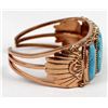 Image 9 : Navajo Copper and Turquoise Cuff Bracelet