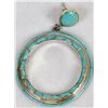 Image 2 : Zuni Sterling Inlay Turquoise Hoop Earrings