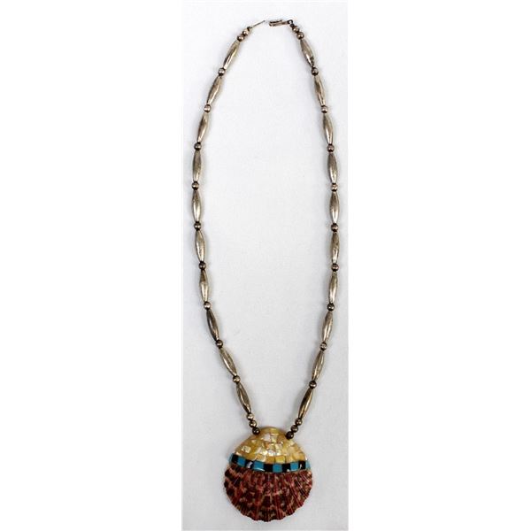 Santo Domingo Overlay Shell Pendant Necklace