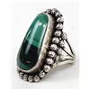 Image 1 : Large Navajo Sterling Malachite Ring, Size 9