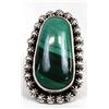 Image 2 : Large Navajo Sterling Malachite Ring, Size 9