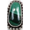 Image 3 : Large Navajo Sterling Malachite Ring, Size 9
