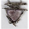 Image 2 : Sterling Crow and Amethyst Druzy Pendant Necklace